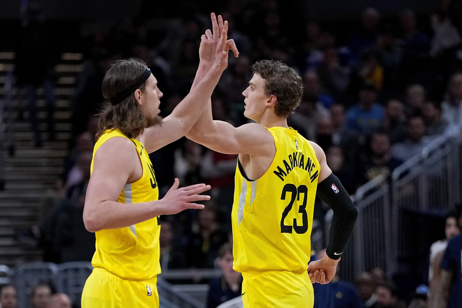 Kelly Olynyk and Lauri Markkanen of the Utah Jazz.