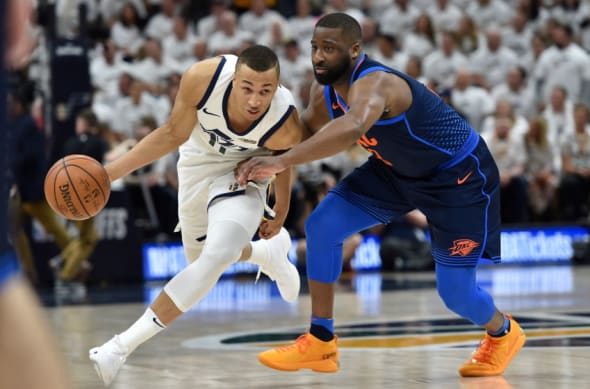 Dante Exum Utah Jazz Raymond Felton OKC NBA Playoffs 18